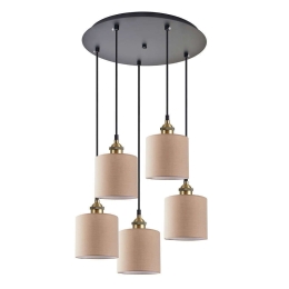 Φωτιστικό Οροφής Adept 77-8744 40x40x300cm 5xE27 60W Multi-Brown Homelighting