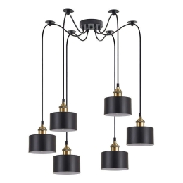 Φωτιστικό Οροφής Adept 77-8761 50x50x300cm 6xE27 60W Black-Gold Homelighting