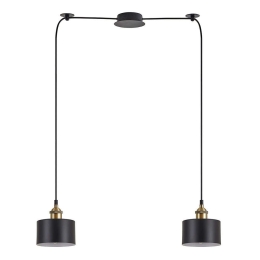 Φωτιστικό Οροφής Adept 77-8763 50x14x300cm 2xE27 60W Black-Gold Homelighting