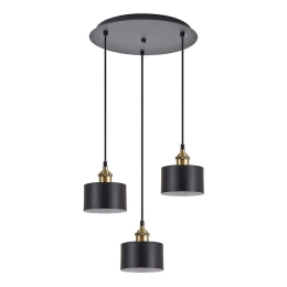 Φωτιστικό Οροφής Adept 77-8764 35x35x300cm 3xE27 60W Black-Gold Homelighting