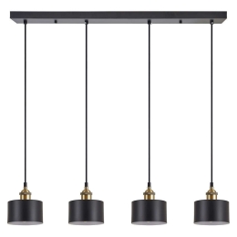 Φωτιστικό Οροφής - Ράγα Adept 77-8766 85x14x300cm 4xE27 60W Black-Gold Homelighting