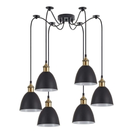 Φωτιστικό Οροφής Adept 77-8768 50x50x300cm 6xE27 60W Black-Gold Homelighting