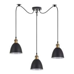 Φωτιστικό Οροφής Adept 77-8769 40x40x300cm 3xE27 60W Black-Gold Homelighting