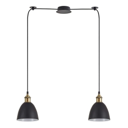Φωτιστικό Οροφής Adept 77-8770 50x16x300cm 2xE27 60W Black-Gold Homelighting