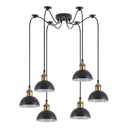 Φωτιστικό Οροφής Adept 77-8775 50x50x300cm 6xE27 60W Black-Gold Homelighting