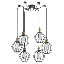 Φωτιστικό Οροφής Magnum Flex 77-8968 55x55x300cm 6xE27 60W Black-Bronze Homelighting