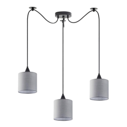 Φωτιστικό Οροφής Κρεμαστό Adept 77-9016 40x40x300 3xE27 60W Grey Homelighting Ύφασμα