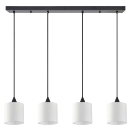 Φωτιστικό Οροφής - Ράγα Adept 77-9021 85x300cm 4xE27 60W Black-White Homelighting Μέταλλο,Ύφασμα