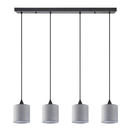Φωτιστικό Οροφής - Ράγα Adept 77-9022 85x300cm 4xE27 60W Black-Grey Homelighting Μέταλλο,Ύφασμα