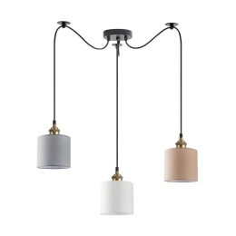 Φωτιστικό Οροφής Κρεμαστό Magnum Flex 77-9032 40x300cm 3xE27 60W White - Grey -Brown Homelighting Ύφασμα