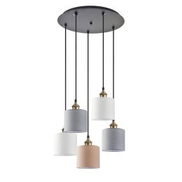 Φωτιστικό Οροφής Κρεμαστό Magnum Flex 77-9034 40x300cm 5xE27 60W White - Grey - Brown Homelighting Μέταλλο,Ύφασμα