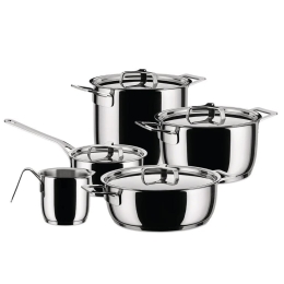 Μαγειρικά Σκεύη Pots & Pan (Σετ 9Τμχ) AJM100S9 Inox Alessi Ανοξείδωτο Ατσάλι