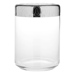 Βάζο Αποθήκευσης Γυάλινο Dressed MW21/100 1Lt Clear-Inox Alessi Ατσάλι,Γυαλί