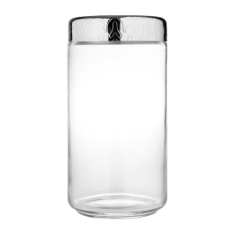 Βάζο Αποθήκευσης Γυάλινο Dressed MW21/150 1,5Lt Clear-Inox Alessi Ατσάλι,Γυαλί
