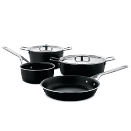 Μαγειρικά Σκεύη Pots & Pans (Σετ 6Τμχ) AJM100S6 A Inox-Black Alessi Ανοξείδωτο Ατσάλι