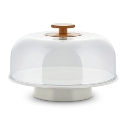 Τουρτιέρα Με Καπάκι & Πόδι Mattina BG06 WG 31,6cm Warm Grey Alessi Πορσελάνη