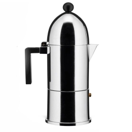 Καφετιέρα Espresso La Cupola A9095/6 B 10x28,5cm 300ml 6Cups Clear-Black Alessi Ανοξείδωτο Ατσάλι