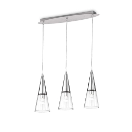 Φωτιστικό Οροφής Ράγα Cono 112367 60x50/130x15cm 3xE14 40W Chrome Ideal Lux