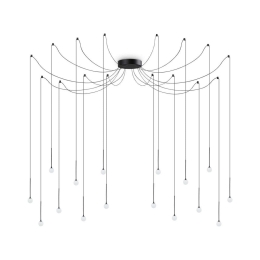 Φωτιστικό Οροφής Κρεμαστό Lucciola 284002 20x543,5cm LED 16W 3000K 1500Lm Black Ideal Lux