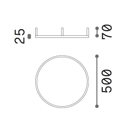 Φωτιστικό Οροφής - Πλαφονιέρα Oracle Slim Round 341897 2700K 2850lm On-Off D50x7cm White Ideal Lux