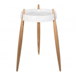 Τραπεζάκι Βοηθητικό Liola ZLS0101 40x67cm White-Natural Zafferano