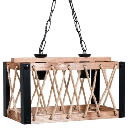Φωτιστικό Οροφής 835-124-302 40x18x25cm 2xΕ27 60W Black-Brown
