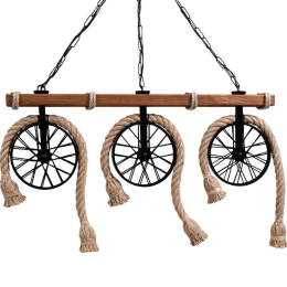 Φωτιστικό Οροφής - Ράγα Three Wheels 835-124-307 83x8x44cm 6xΕ27 60W Black-Brown