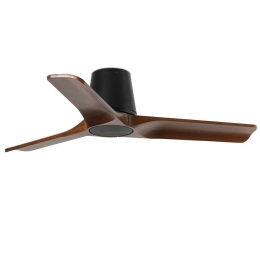 Ανεμιστήρας Οροφής Heywood Tub L 33839 Με Φως 2700 - 4000 - 6000K 480lm D132cm Black-Walnut Faro Barcelona