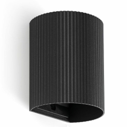 Φωτιστικό Τοίχου Sole Round Striped 40527 1xGU10 8x10cm Black Faro Barcelona