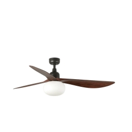 Ανεμιστήρας Οροφής Outwood L 34362-11L 1XE27 IP44 D150cm Dark Brown-Dark Walnut Faro Barcelona