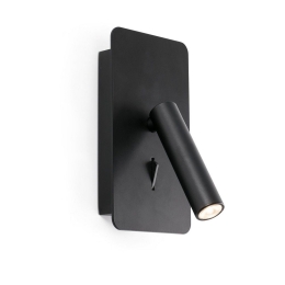 Φωτιστικό Τοίχου - Reader Suau Reader 62116N LED 3W 3000K 190lm USB C 9,5x17cm Black Faro Barcelona