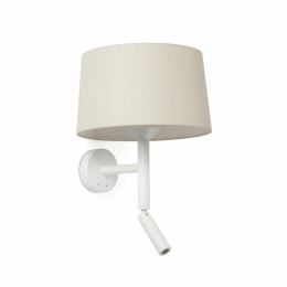 Φωτιστικό Τοίχου Windsor 20224-150 Με Reader 1xE2 29x26,5x39,2cm White-Linen Faro Barcelona