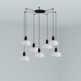 Φωτιστικό Οροφής Κρεμαστό Tatawin Metal S 20340-140-7L 7xE27 Black-White Faro Barcelona