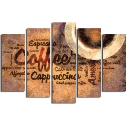 Πίνακας Καμβάς (Σετ 5Τμχ) 242BNZ4283 19x70/19x60/19x50cm Multi Wallity Κάθετοι Ξύλο, Καμβάς