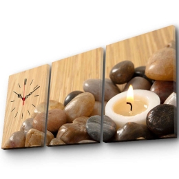 Πίνακας Καμβάς Με Ρολόι (Σετ 3Τμχ) 228CLA3612 30x40cm Multi Wallity Κάθετοι Ξύλο, Καμβάς