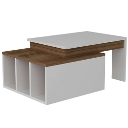 Τραπέζι Σαλονιού Kolarado 756FRN2806 90x60x37,4cm White-Walnut