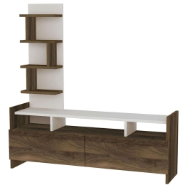 Σύνθεση Τηλεόρασης Aldora 756FRN3043 123,6x33x120cm White-Walnut