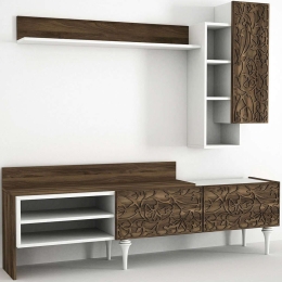 Σύνθεση Τηλεόρασης Lenti 804TRH3014 181,8x31,3x61,4cm White-Walnut