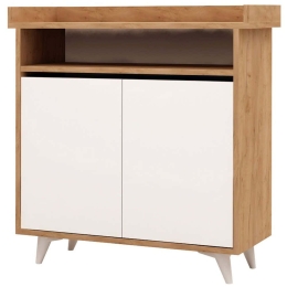 Παπουτσοθήκη Springa 811MDD4102 100x35x102cm Oak-White Μοριοσανίδα, Μελαμίνη