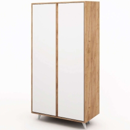 Ντουλάπα Δίφυλλη Ajumma 811MDD4901 100x52x187cm Oak-White Two Door