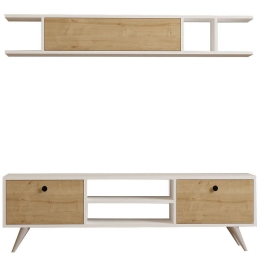 Σύνθεση Τηλεόρασης Italo 835PUQ3005 160x30x45cm White-Oak