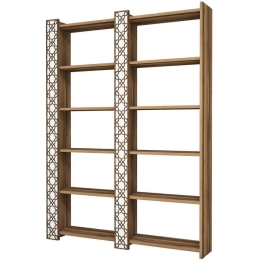 Βιβλιοθήκη City 845HCT3612 124,6x24,2x170cm Walnut-White