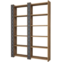 Βιβλιοθήκη City 845HCT3614 124,6x24,2x170cm Walnut-Blue Grey