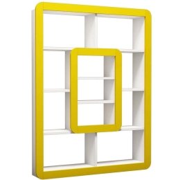 Βιβλιοθήκη Orkide 845HCT3624 108,4x21,8x140cm White-Yellow