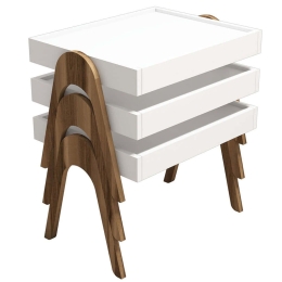 Ζιγκόν Roma (Σετ 3Τμχ) 845HCT2824 53,6x40x64cm Walnut-White