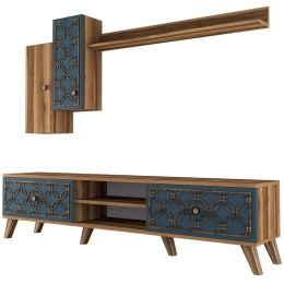 Σύνθεση Τηλεόρασης Class 845HCT3013 180x35x44cm Walnut-Blue
