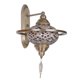 Φωτιστικό Τοίχου - Απλίκα Yeni Macellan 846STL2750 25x30x44cm 1xE27 40W Multi-Brown Opviq