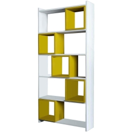 Βιβλιοθήκη Box 845HCT3628 80x22x170cm White-Yellow