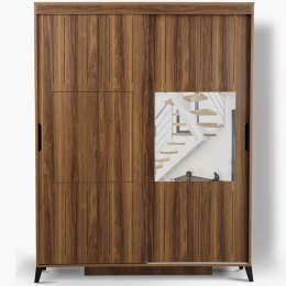 Ντουλάπα Δίφυλλη Pasific Home Fuga 801CMY3423 140x60x216cm Walnut Δίφυλλη