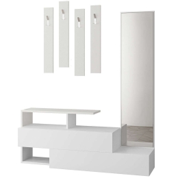 Έπιπλο Εισόδου Ramda 855DTE4003 137x35x154cm White Μοριοσανίδα, Μελαμίνη
